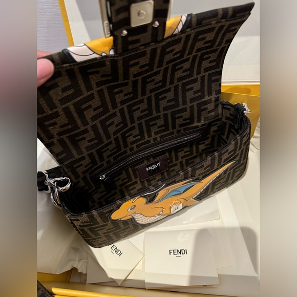 FENDI x FRGMT x POKÉMON Brown FF Fabric Bag - Picture 4 of 7